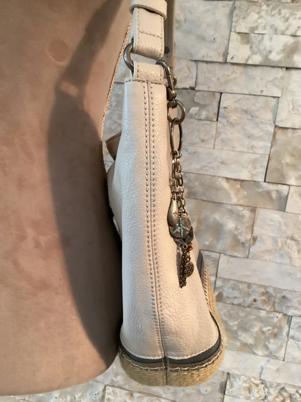 The Sak Sequoia Leather Hobo Bag colorway Coastal Block Espadrille